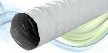 PVCslang 203mm L-10mtr, ongeïsol. pvc slang grijs