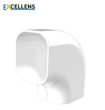 Tecnosystemi - Platte bocht 90° 100 Wit (VPE 3)