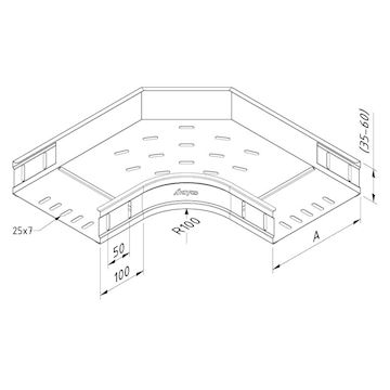 CT60-B90-400-PG Kabelbaan bocht